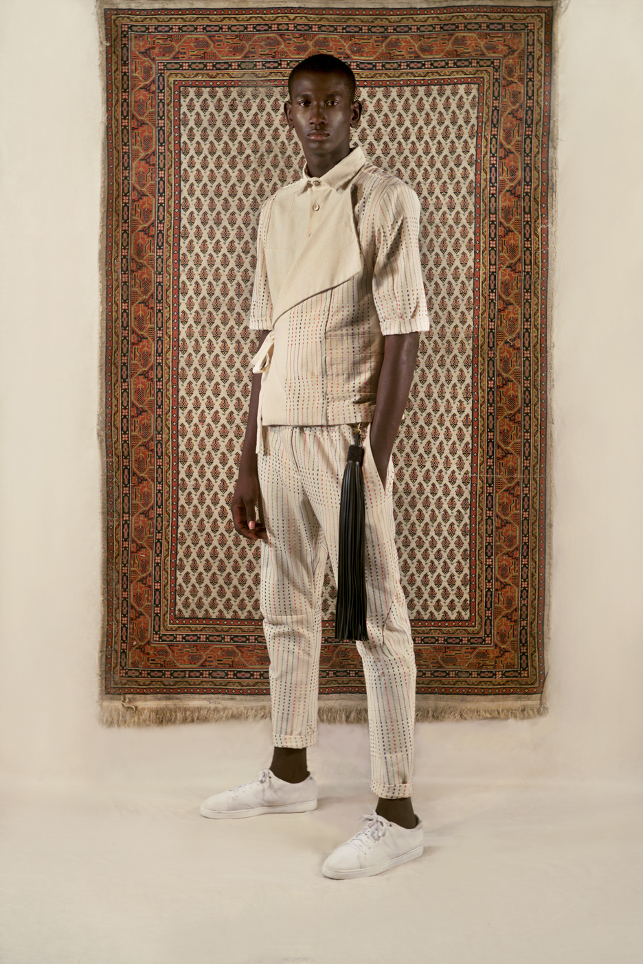 Male model in Kenyan designer clothes