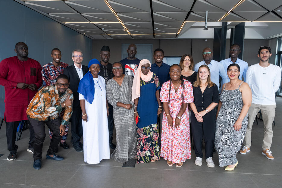 Group of tech and agri businesses pose for photo in Senegal