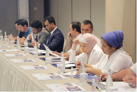 Small business leaders at a workshop on Uzbekistan’s WTO accession in Tashkent.