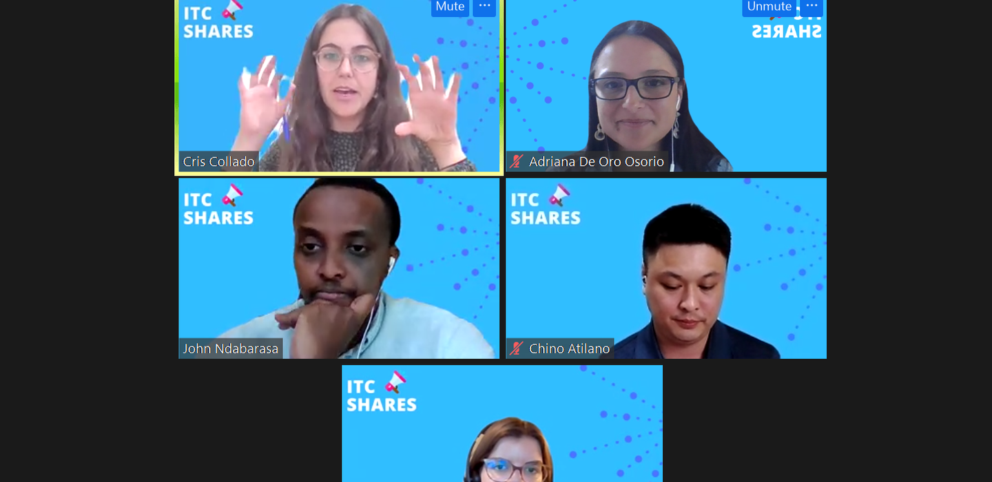 Captura de pantalla de una reunión web de ITC Shares