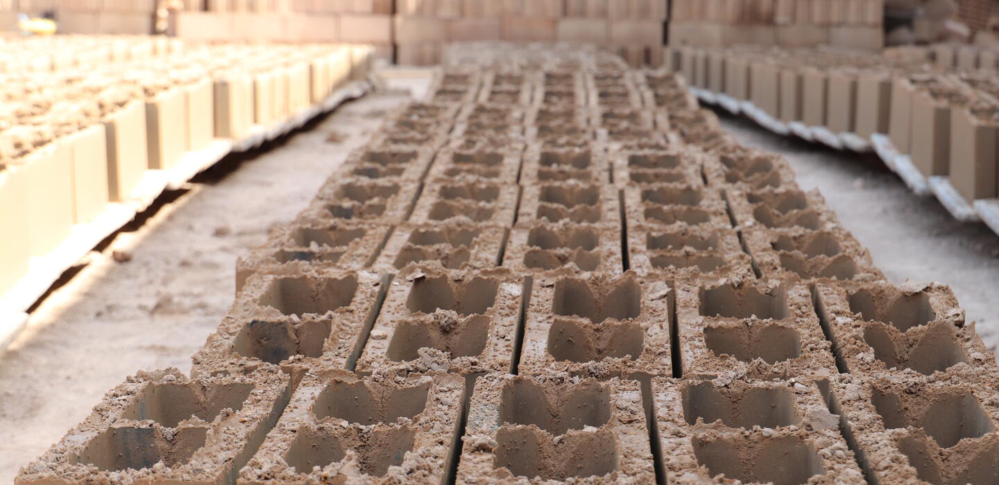 Samples of bricks made at small business in The Gambia