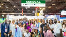 Group of Senegalese entrepreneurs pose at tech show